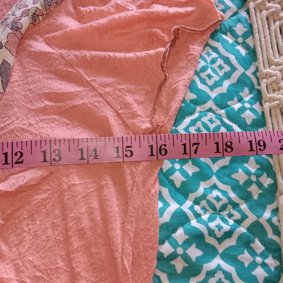 Y2K ~ Pastel Peach Floral Square Neck Ruffle Hem Top S - Picture 5 of 10